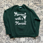 CeCe  Forest Green Sweater with Martini Design Photo 0