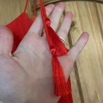 Laundry by Shelli Segal Red Fold Over Tassel Top Midi Resort Dress 4 Photo 7