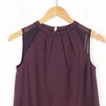 ALLSAINTS Jay Pleated Mini Dress XS Bordeaux Red Semi Sheer Casual Sleeveless Photo 4