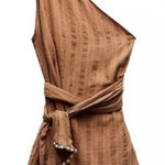 ZARA  Asymmetrical One Shoulder Wrap Halter Beaded Boho Top Size Medium NWT Photo 0