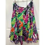 Ralph Lauren Lauren  Byron Floral Print Skirt Colorful Cotton Blend Size 10‎ Photo 2
