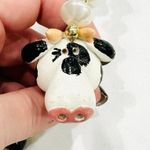 Mardi Gras Black & White Cows Cowbells Parade Party Beads Necklace Photo 2