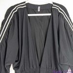 Free People New ‎ Movement Black Tracksuit Shorts Romper Long Sleeves, M Photo 3