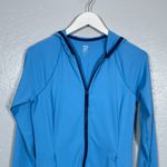 Title Nine  Women S Blue Sunbuster Hooded Jacket UPF 50 Zip Pockets Lightweight Photo 2