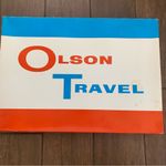 Vintage NOS Red PVC Travel Bag Olson Travel Chicago IL with Original Box Photo 8
