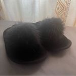 Victoria's Secret Victoria’s Secret Womens M Slide Slippers Velvet Faux Fur Poof Soft Lounge Photo 6