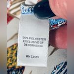 Melissa Paige Blouse SZXL White Popover Split Grommet Sleeve Geo Nature Print Photo 5