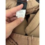 Paige Dallas Pant Womens 4 Camel Pleated Wide Leg Linen Blend Trouser Career Photo 5