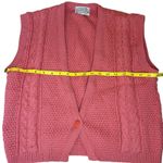 Pendleton  VINTAGE Women's Coral Pink Cable Knit Wool‎ Vest Sweater Medium Photo 3