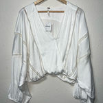 Free People  White Asymmetrical Wrap Blouse‎ Photo 0