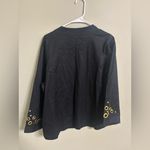 Bob Mackie  Wearable Art Womens Size XL Gold Rings Black Dress Jacket Blazer Zip Photo 1