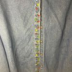Elegant Denim Button Down Shirt for Women Blue Size XL Photo 2