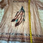 Indian Feather Western Graphic Print Brown T Photo 10