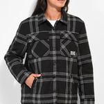 Broken Promises  Warrior Black & Grey Plaid Flannel Jacket Size XL Unisex Photo 0