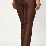 Meshki  Tyra Straight Leg Faux Leather Pants Chocolate Photo 3