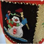 VTG Lisa International Sz PM Ugly Christmas Sweater Vest Real Jingle Bells Snow Red Photo 7