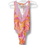 Sunshine 79 women’s size 2 multi Plunge Mio One Piece Swimsuit removable pads Pink Photo 4