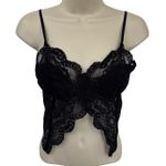 Gothic Butterfly Bralette Womens Large Black Whimsigoth Witchy Lace Side Boning Photo 0