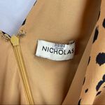 NICHOLAS Leopard Gathered Frill Mini Dress Silk Brown Size 12 Photo 6