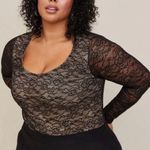 Torrid Black Lace Bodysuit Women’s Plus Size 3 Sheer Long Sleeves Photo 2