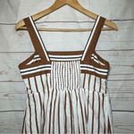 Everlily • Mini Dress • Striped • White/Brown • Medium • Fall • Autumn Brown Photo 6
