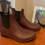 Sam Edelman Tinsley Maroon Rubber Waterproof Women's Chelsea Rain Boots Photo 1