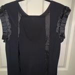 Tory Burch ‎ Black Sleeveless Ruffle Tie Back Mini Dress size M Photo 4