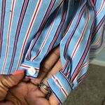 Storets | Striped Cold Shoulder Balloon Sleeve Top Photo 7