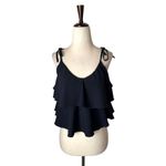 Lisa Marie Fernandez Bikini Top Women 4 Black Imaan Ruffled Tie Shoulder Swim Photo 1