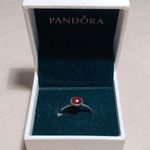 Pandora Silver Garnet Ring Photo 0