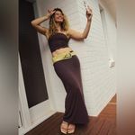 Free People NEW!  Good Feels Tube Set XS/Medium Brown Maxi Skirt Strapless Top Photo 4