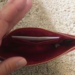 Coach signature canvas corner zip wristlet red, brown, khaki NWOT Photo 4