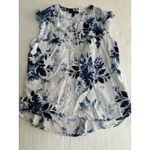 Ellen Tracy  Linen Blend Floral Beachy Lounge Comfort Sleeveless Blouse‎ Medium Photo 2