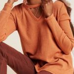 T.LA Nadia cut out waffle knit long sleeve thermal, terracota, oversized XS Photo 0