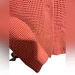 Kate Hill  pink button down Funnel Neck Waffle Knit cardigan measurements in pic Photo 1