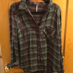 Free People Plaid Flannel Top Photo 0