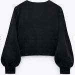 ZARA Ring Trim Satin Effect Long Sleeve Blouse Photo 4