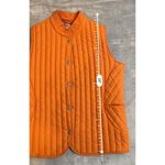 Women’s Orange Quilted Puff Button Vest Orange Size L Photo 3