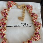 Oscar de la Renta  Vibrant Pink and Gold Necklace Photo 2
