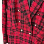Charter Club [] Red Black Tartan Plaid Double Breasted Blazer Jacket Holiday 10 Photo 12