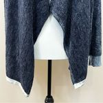 Chico's Open Front Waterfall Navy Silver Metallic Sparkly Cardigan Sz 2 (L 12) Photo 4