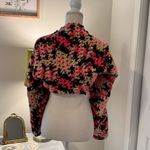 HAND CRAFTED Cardigan Cropped knitted pink and tans Granny Square Boho Summer Photo 4