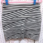 EXPRESS  Black White Striped Bandage Bodycon Mini Skirt Size 10 Photo 0