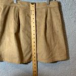EXPRESS Skirt Womens 2 Faux Suede‎ Mini Exposed Button A Line Light Tan Beige Photo 5