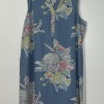 Denim & Co . Stretch Denim Floral Print A-Line Dress Photo 0