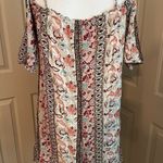 Nanif off the shoulder paisley floral stripe print mini dress. Size M Photo 2