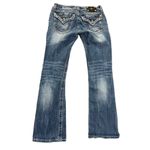 Miss Me low rise signature boot jeans sz 29 jewel embellished bottom pockets Photo 1