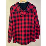 Eddie Bauer  Black and Red Check Hooded Shirt Jacket Photo 6