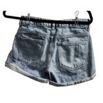 PacSun  Light Wash Mom‎ Shorts High Rise Denim Roll Cuff Summer Casual Size 25 Photo 2
