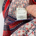 Fig & Flower Red White Blue Flare Sleeve Sheer Tunic Top Medium Photo 7